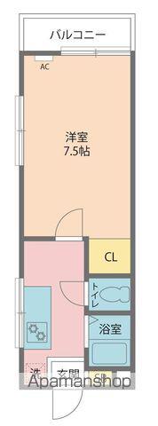 ステュディオ山中(1K/2階)の間取り写真