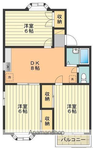 たちばな(3DK/2階)の間取り写真