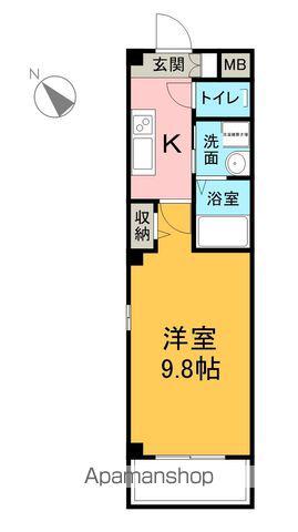 マリン半田板山(1K/3階)の間取り写真