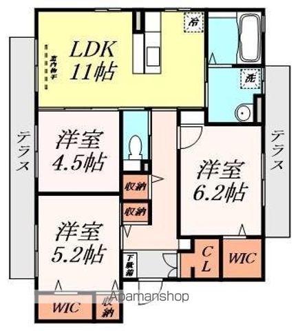 GRACE MOAT(3LDK/1階)の間取り写真