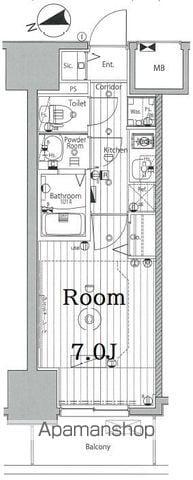 メイクス城西レジデンス(1K/2階)の間取り写真