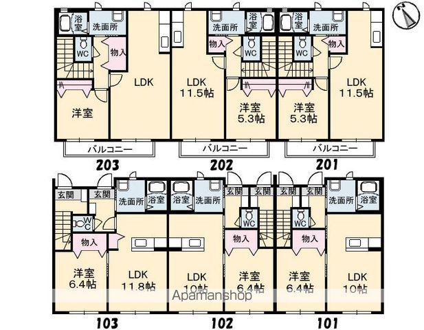 メゾン ド ショコラ(1LDK/2階)の間取り写真