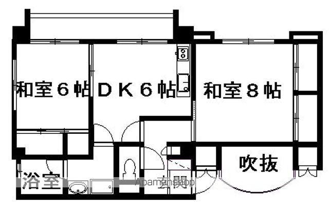 仲ノ町片桐屋ビル(2DK/5階)の間取り写真