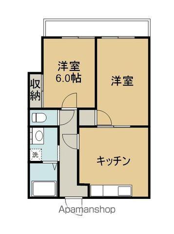 サンハイツ旭町(2DK/1階)の間取り写真