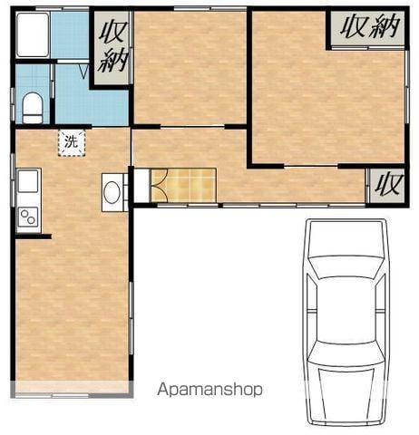 茨城県神栖市 1階建 築53年(2LDK)の間取り写真