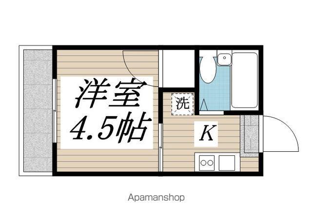 ベイルーム下倉田(1K/2階)の間取り写真