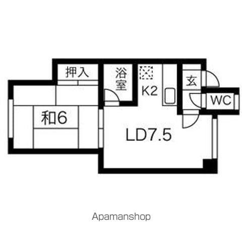 琴似グランドハイツ(1LDK/2階)の間取り写真