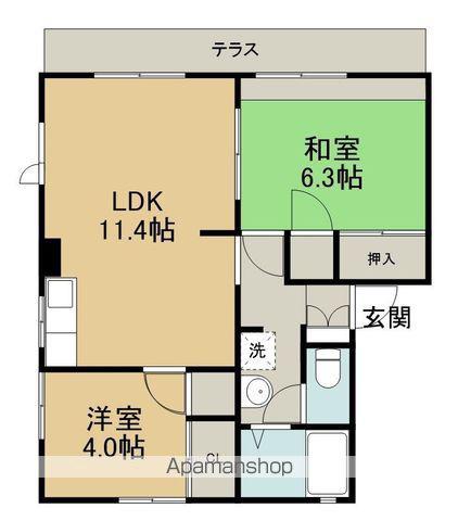 ビレッジ(2LDK/1階)の間取り写真