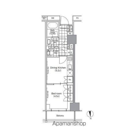 パークハビオ門前仲町(1DK/7階)の間取り写真