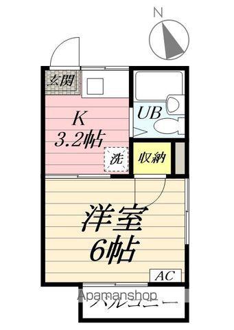 アズフラッツ(1K/1階)の間取り写真