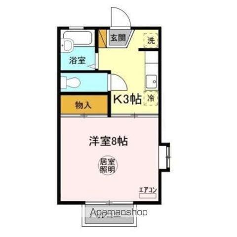 ライトハウス Ⅲ(1K/2階)の間取り写真