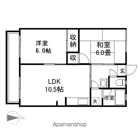 小根山団地(2LDK/2階)の間取り写真