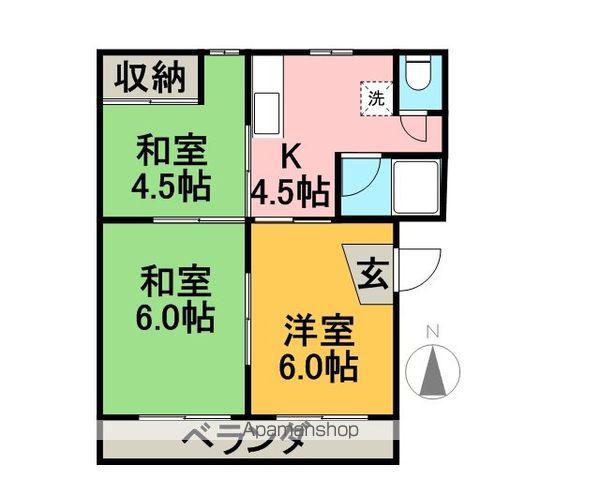 コーポマルイ(3K/2階)の間取り写真
