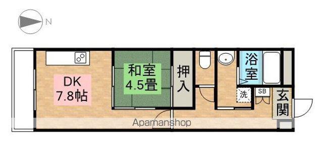 センチュリーパーク油屋1番館(1DK/4階)の間取り写真