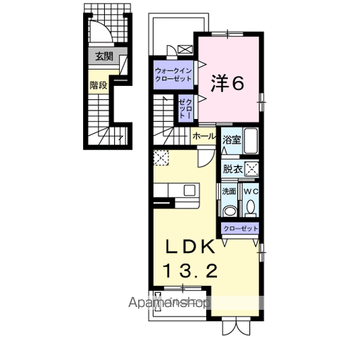 ジェルメ・メゾンM.3号館(1LDK/2階)の間取り写真