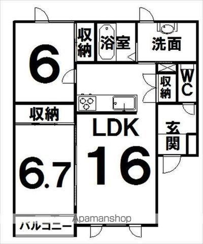 TOWN西11北4B(2LDK/1階)の間取り写真