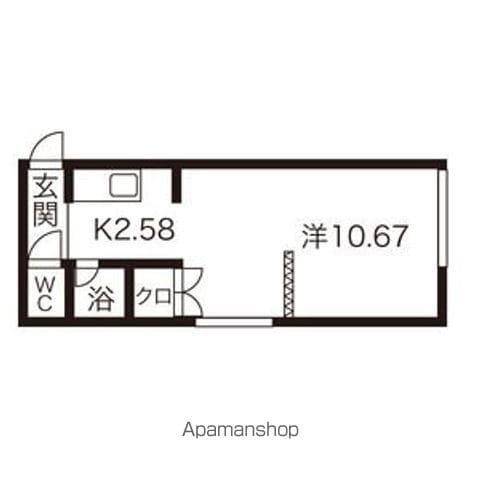 シティノースワン(1K/4階)の間取り写真