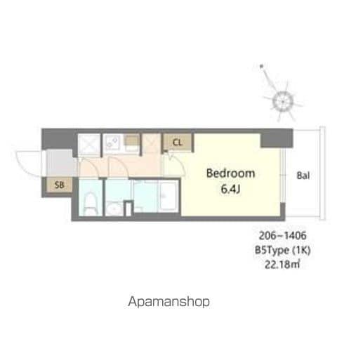 S-RESIDENCE堺湊駅前AZURE(1K/3階)の間取り写真
