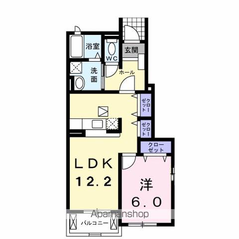 アルディエンテ(1LDK/1階)の間取り写真