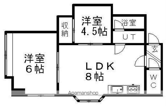 グラン市川(2DK/3階)の間取り写真