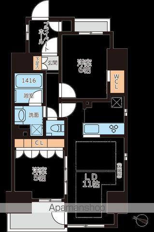 グランカーサ本駒込(2LDK/4階)の間取り写真