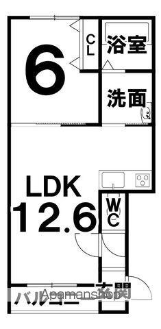 CORAL RED (1LDK/1階)の間取り写真
