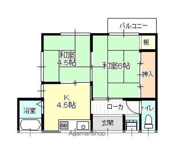 宮本アパート2(2K/2階)の間取り写真