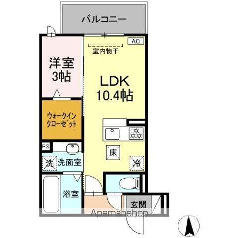 バーディー穂積(1LDK/1階)の間取り写真