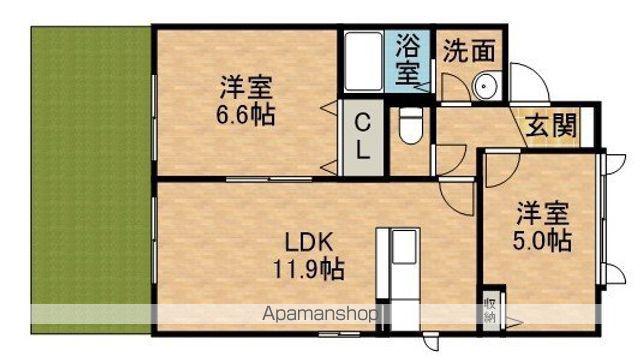 ルネ・フローラ(2LDK/1階)の間取り写真