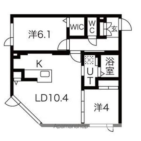 アルファスクエアドミニオン北18条(2LDK/3階)の間取り写真
