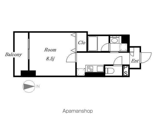 エスカルコート(1K/3階)の間取り写真