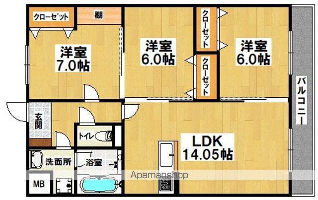 レーヴメゾン羽衣(3LDK/2階)の間取り写真