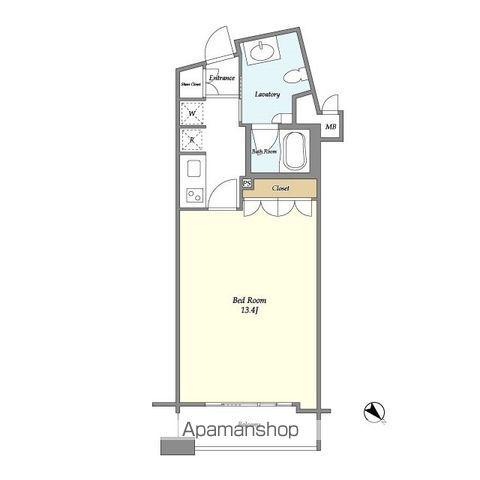 オーキッドレジデンス神楽坂(1K/2階)の間取り写真