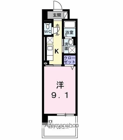 ジェット別所(1K/3階)の間取り写真