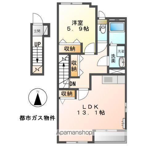 パレス春明(1LDK/2階)の間取り写真