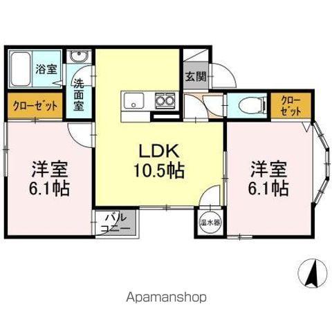 プレリュードC(2LDK/2階)の間取り写真