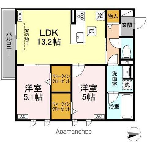 LEONE RESIDENCE(2LDK/1階)の間取り写真