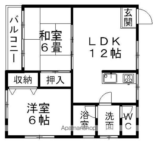 メゾン内田(2LDK/2階)の間取り写真