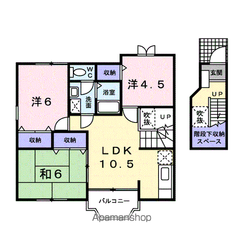 MERUROSEⅢ(3LDK/2階)の間取り写真
