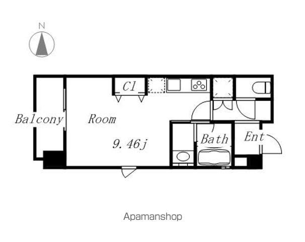 MINA 葵(ワンルーム/3階)の間取り写真