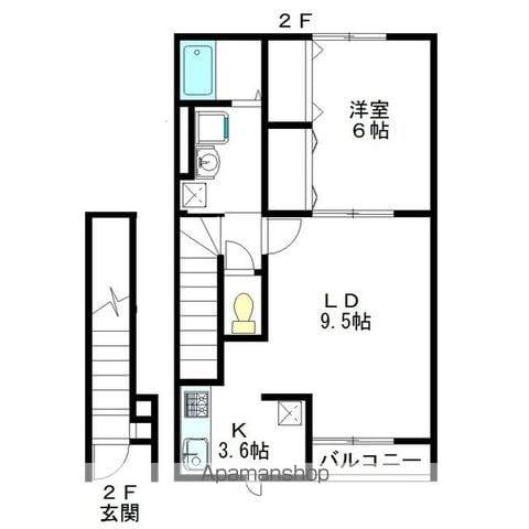 アムール　ＬＵＳＴＥＲ(1LDK)の間取り写真