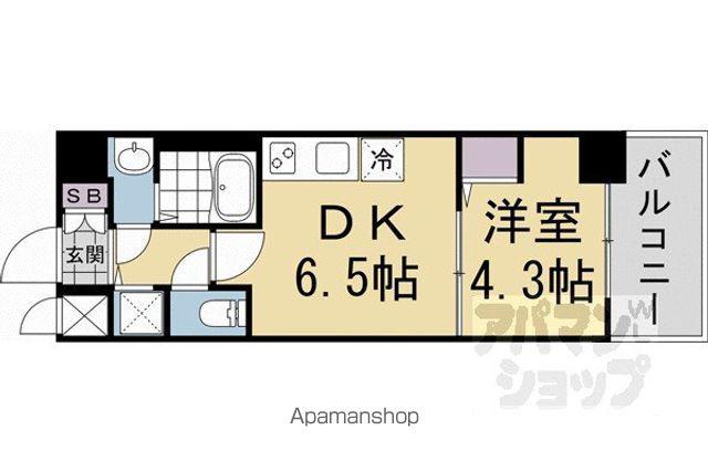 CREST TAPP京都太秦天神川DEX I(1DK/1階)の間取り写真