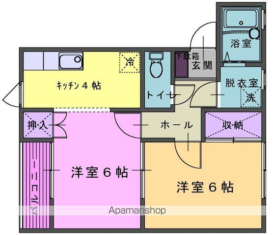 ガゼボ・トリア(2K/1階)の間取り写真