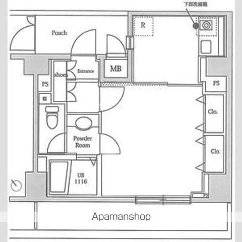 メゾン・ド・ヴィレ恵比寿(1DK/10階)の間取り写真