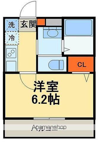キャメル三郷中央4(1K/1階)の間取り写真