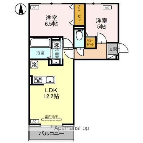 WOOD VALLEYⅡ(2LDK/2階)の間取り写真