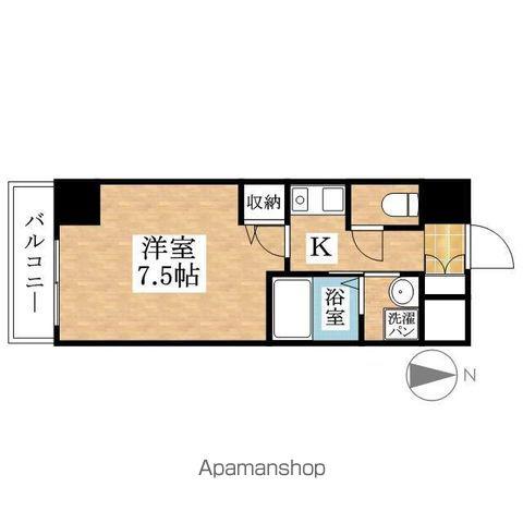 ITALIAN第九平松マンション(1K/4階)の間取り写真