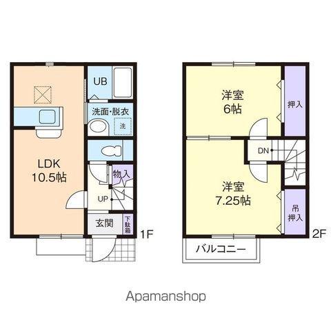 クレールビレッジ(2LDK/2階)の間取り写真