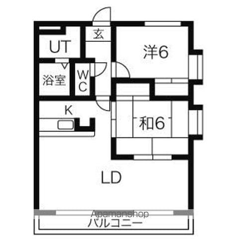 サンパティーク(2LDK/2階)の間取り写真