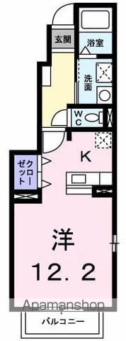 松岡ハイツA(1K/1階)の間取り写真